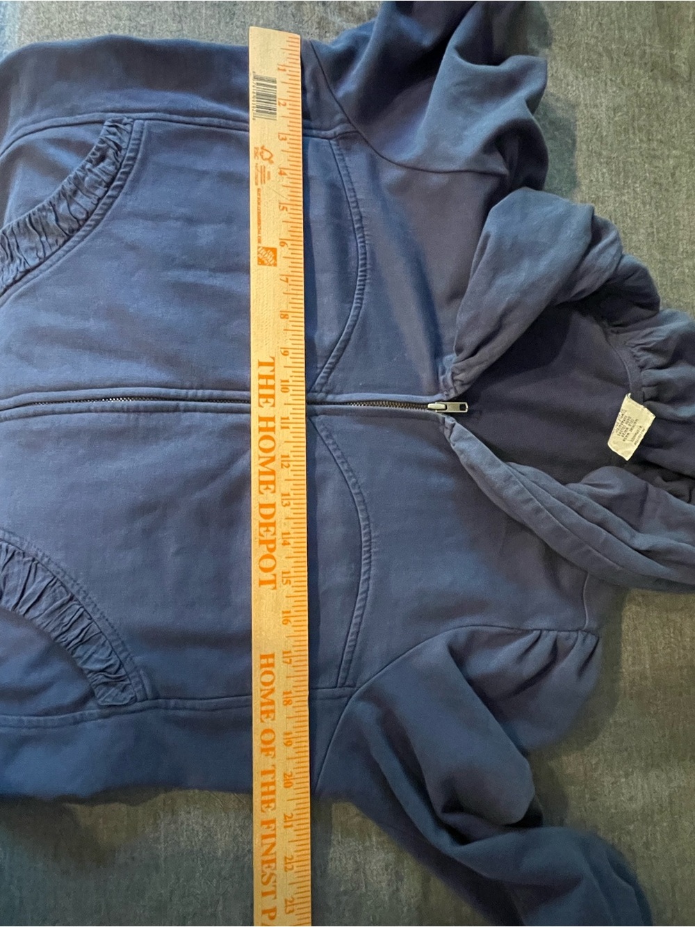 C.M.C. Color Me Cotton Women’s Navy Hooded Zip Front Long Tunic Jacket M - Picture 6 of 8